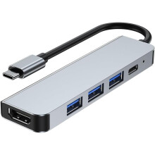 USB Type C 5-in-1 Hub - 1 x HDMI 4K + 4 x USB Ports