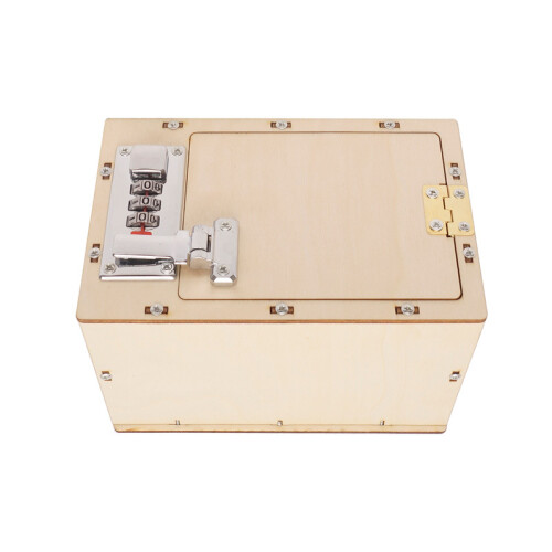 Scientific Experiment Mechanical Password Box Wooden Educational Teaching Aids 2