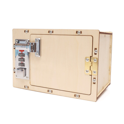 Scientific Experiment Mechanical Password Box Wooden Educational Teaching Aids 1