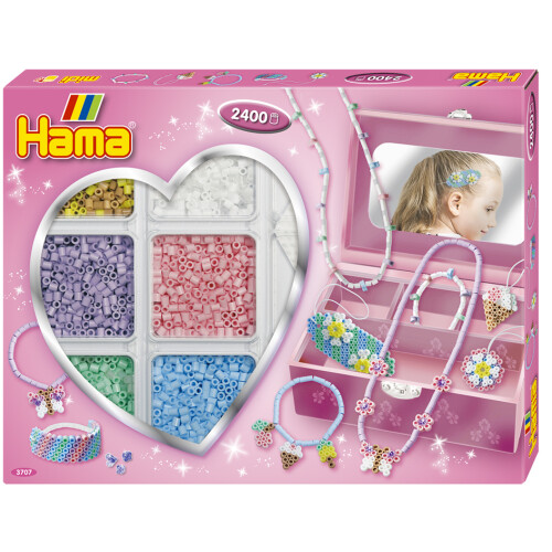 Hama Pink Activty Creative Box with 2400 Pieces Approx
