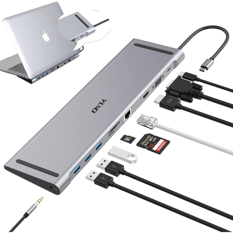 10 In 1 Docking Station - Hdmi, Vga, Rj45, 3 X Usb, Usb-Pd, Card Reader, Audio 5055309600364