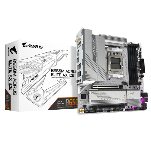 Gigabyte Gigabyte B650M AORUS ELITE AX ICE - μητρική πλακέτα - micro ATX - Socket AM5 - AMD B650