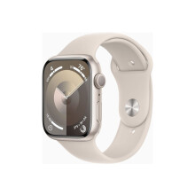 Apple Watch Series 9 (GPS) - 45 mm - starlight aluminium - smart watch with sport band - fluoroelastomer - starlight - b