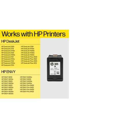 HP Cartouche d'encre noire HP 305 (3YM61AE) 1