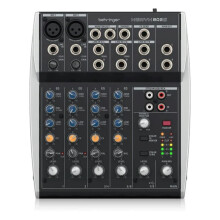 Behringer XENYX 802S Hoogwaardige analoge mixer met 8 ingangen en USB-uitzendinterface