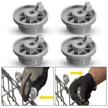 AD-4 x Dishwasher Lower Basket Rail Wheels for  Neff & Siemens Grey 165314