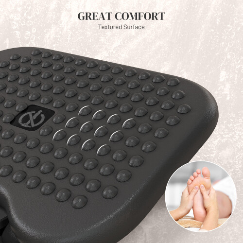 Homcom HOMCOM Foot Rest Adjustable Height and Angle Home Office Footstool Black 2
