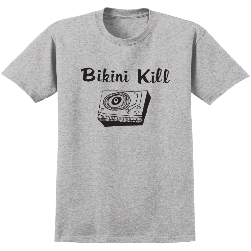 (XXL) Bikini Kill Record Player (Grey) T-shirt S