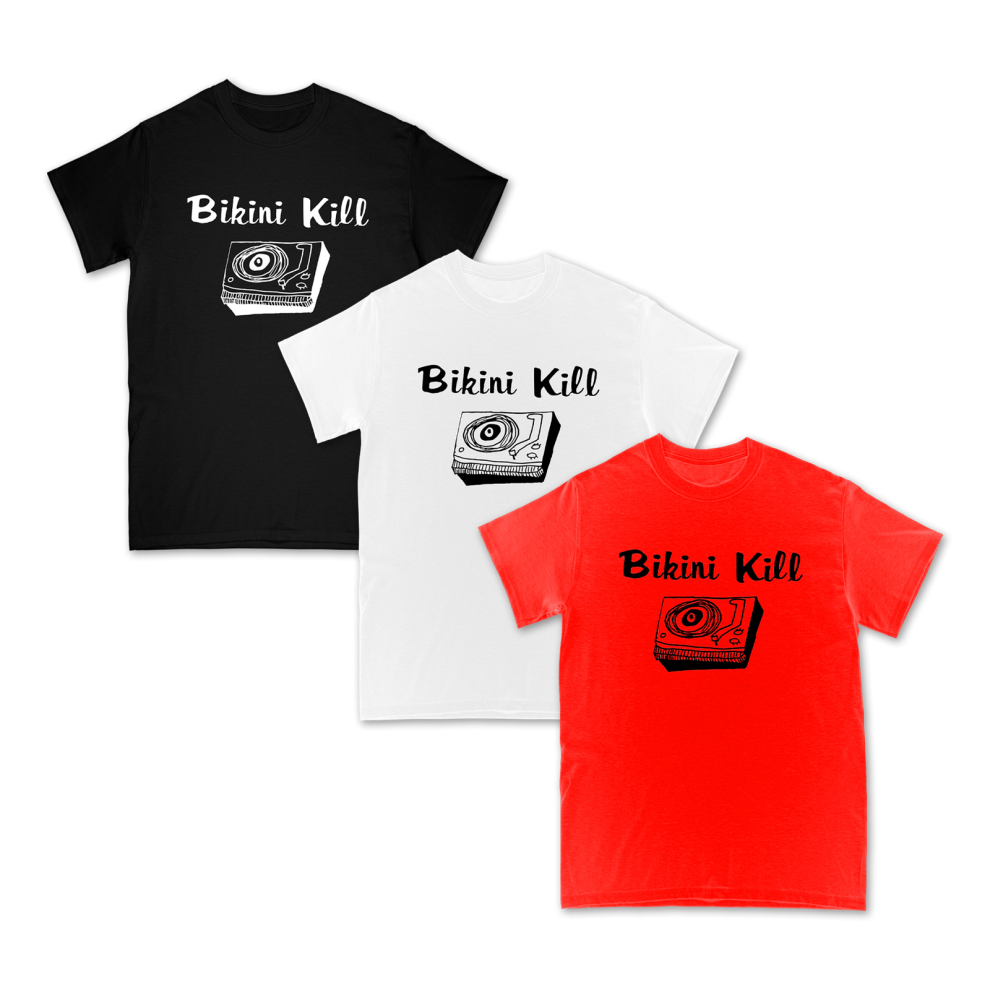 (XL) Bikini Kill Record Player T-shirtï¼blackï¼ S