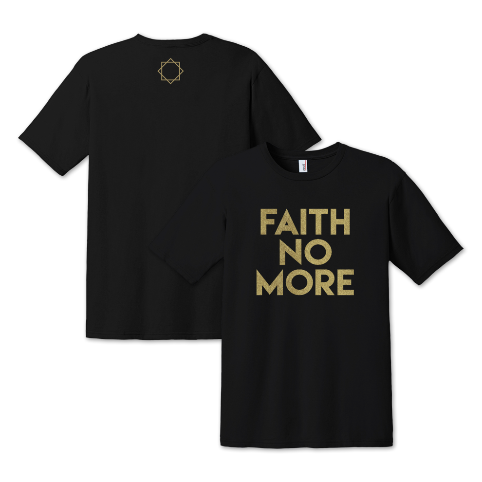 (M) Faith No More Gold Text T-shirt S