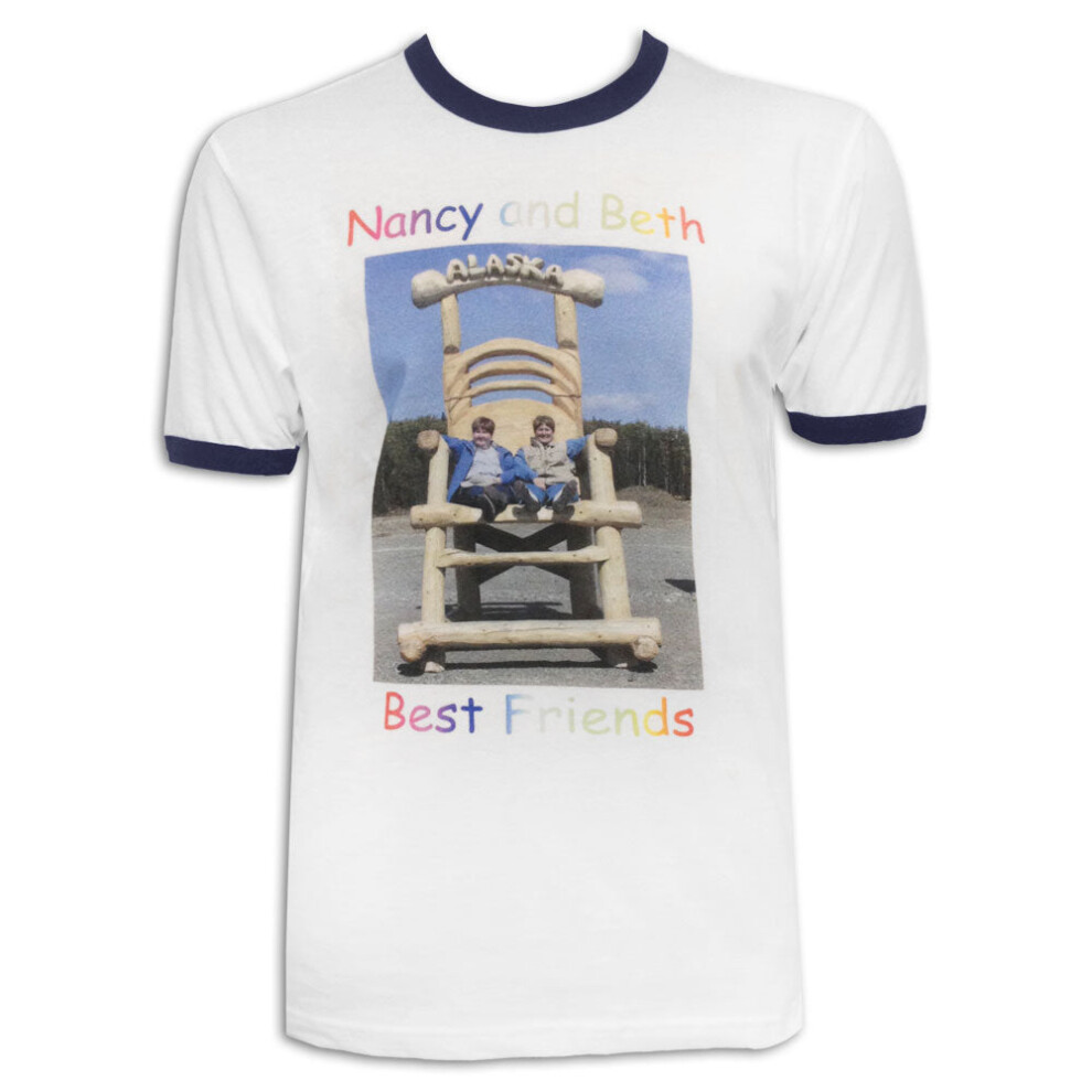 (XXXL) Nancy And Beth Best Friends White/Navy Ringer Tee S