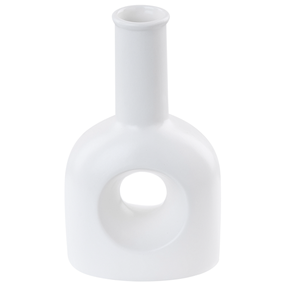 Flower Vase THEBES Ceramic 22 cm White