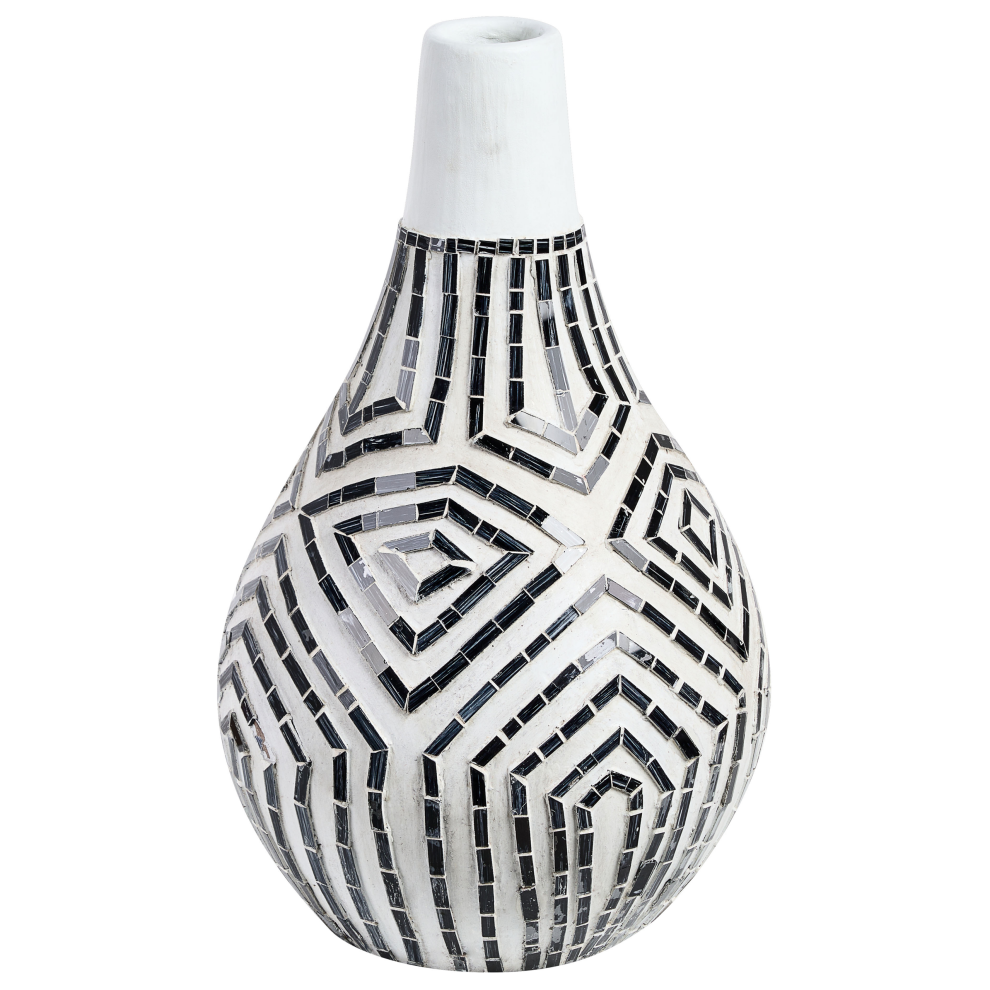 Decorative Vase OMBILIN Ceramic 50 cm White