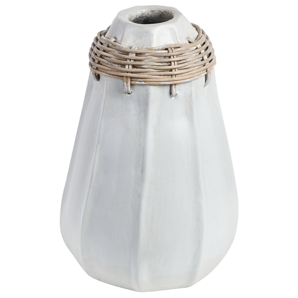 Decorative Vase KAMPAR Ceramic 30 cm White