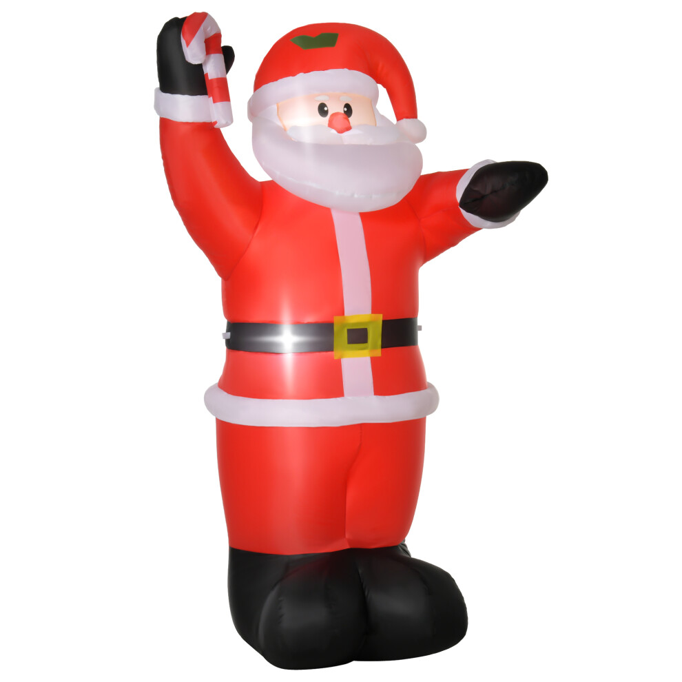 HOMCOM Inflatable Christmas Santa Claus Air Blown Decoration Yard for Lawn