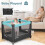 Costway 5-in-1 Foldable Playpen w/ Bassinet Changing Table Storage Rack Grey & Green 4