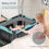 Costway 5-in-1 Foldable Playpen w/ Bassinet Changing Table Storage Rack Grey & Green 7