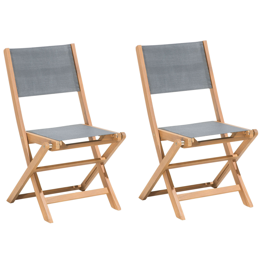Set of 2 Garden Chairs CESANA Acacia Wood Light Brown