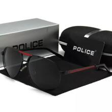(BK) Men's HD Polarized PL Sunglasses With Box Classic Driving Police Glasses - UK