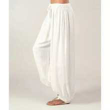 (White, 5XL = 20) Plus Size Women Boho Yoga Baggy Loose Harem Pants Ali Baba Hippy Hareem Trousers