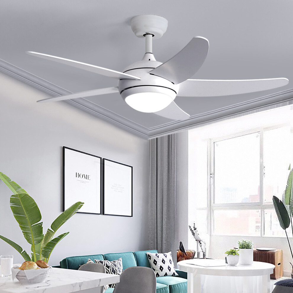 White 5 Blade Ceiling Fan Light with Remote Control 52 Inch