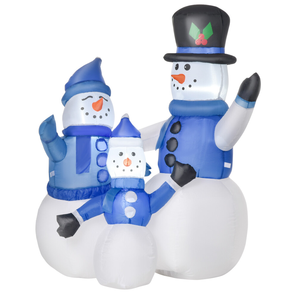 HOMCOM Inflatable Snowman Family Decoration w/ LED Lights Christmas Seasonal Fun