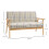 Homcom HOMCOM Two Seater Sofa with Rubber Wood Frame Linen Fabric Small Couch Beige 6