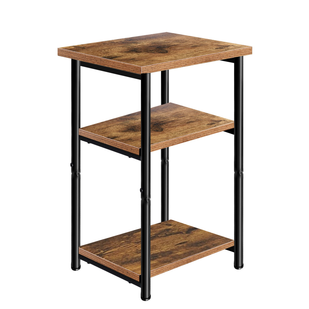 Small Side Table End Table,Nightstand 3-Tier Storage Shelves,Steel Frame,for Hallway,Sofa,Living Room, Bedroom