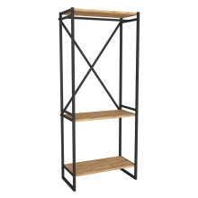 (Pine) 3 Tier Wooden Coat Rack and Shoe Storage Stand