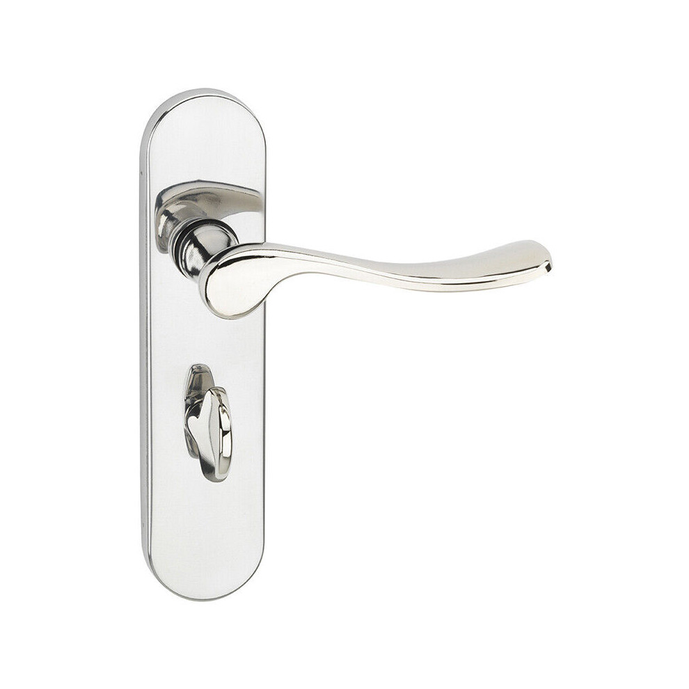 (Polished Nickel Bathroom) Berkshire Metal Lever Latch Door Handles Set