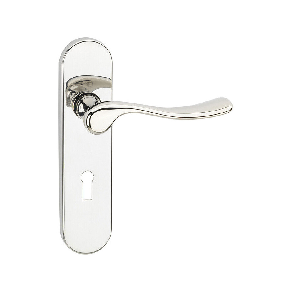 Urbn Living (Polished Nickel Keyhole) Berkshire Metal Lever Latch Door Handles Set