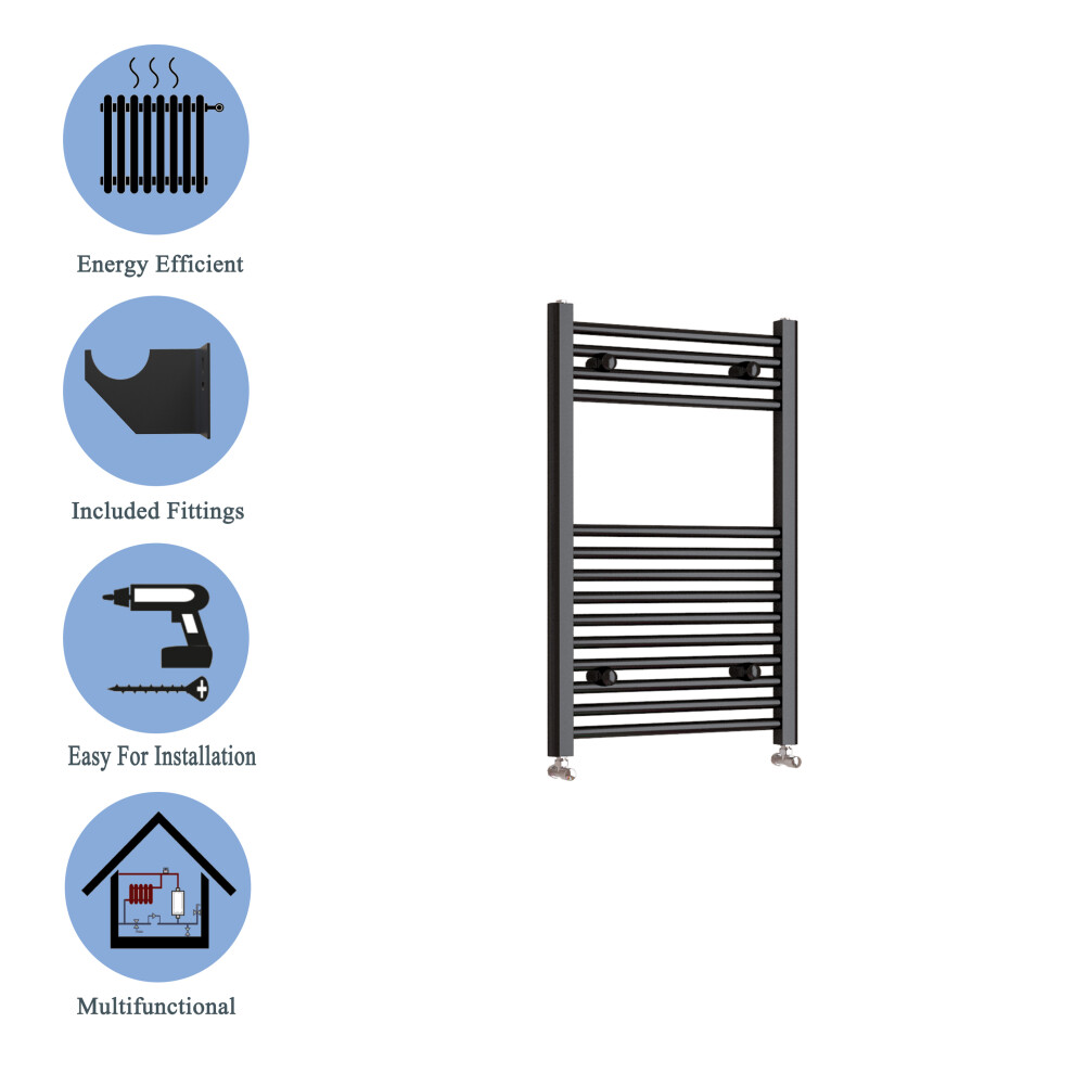 (black, 800*450mm) Stylish Straight Towel Rail HeatingTowel Radiator