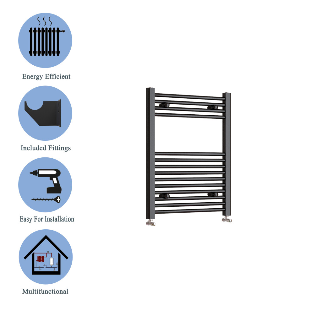 (black, 800*600mm) Stylish Straight Towel Rail HeatingTowel Radiator