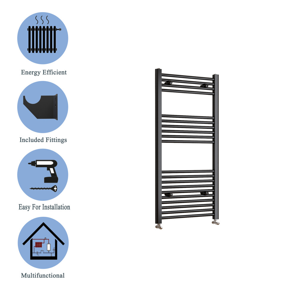 (black, 1200*400mm) Stylish Straight Towel Rail HeatingTowel Radiator