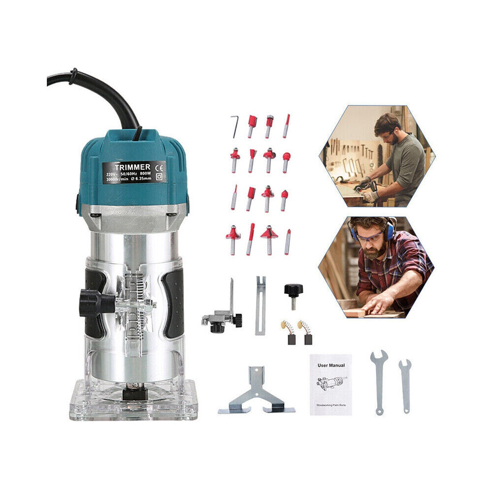 1200W 1/4" Electric Hand Trimmer Palm Router Woodworking Laminate Wood Laminator