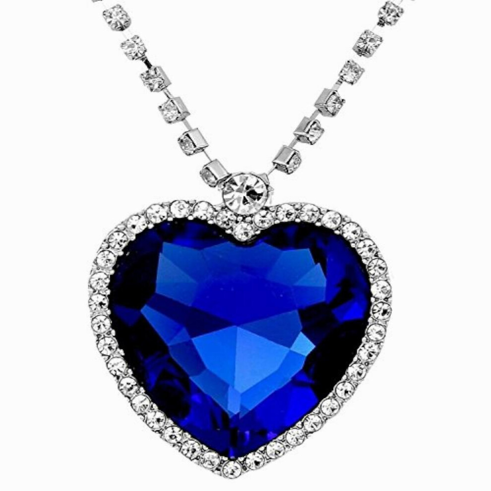 Valentine For Girlfriend/Wife The Famous Titanic Heart Of Ocean Pendant Necklace For & (Sdf6616np) Multicoloured