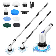 Electric Spin Scrubber,Cordless Spin Cleaning Brush 8 Replaceable Cleaning Brush Heads, 400RPM Power Scrubber Kit for Tub, Floor, Kitchen and Bathroom