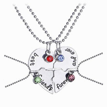 Pendant for and Friendship's Special Chain Necklace Heart Shaped 4 Pcs Forever BFF Locket