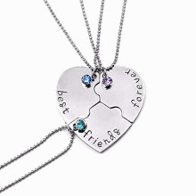 Pendant for and Friendship's Special Chain Necklace Heart Shaped 3 Pcs Forever BFF Locket