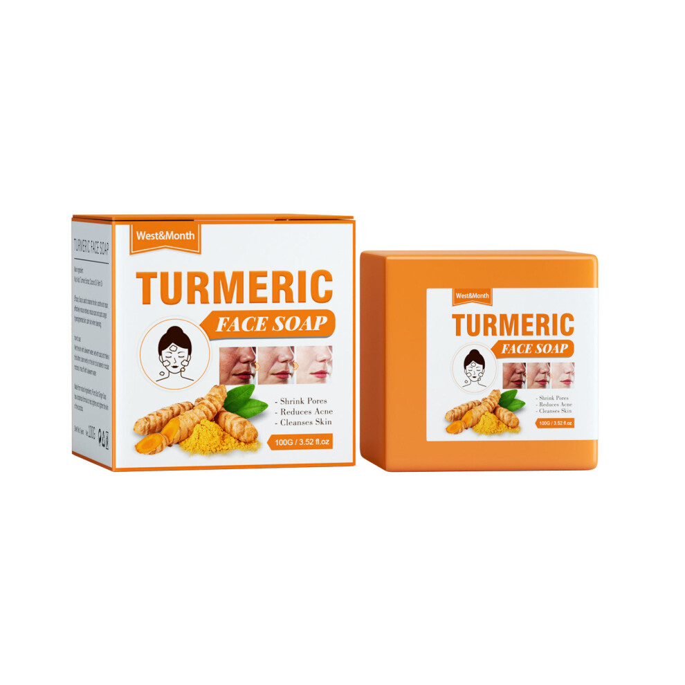 (1pcs) Turmeric Facial Soap Facial Repair Gentle Cleansing Fading Spots Smoothing Fine Lines Facial Cleansing Soap