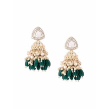 Zaveri Pearls Stones Cluster Beads Drop Jhumka Earring