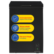 Russell Hobbs Chest Freezer 99L Black, 5 Year Guarantee RH99CF0E1B