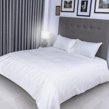 Flax Linen Gloria Modern Design Duvet Cover Set Charcoal ( King )