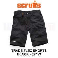 Scruffs Trade Flex Shorts Black 32" W T55452