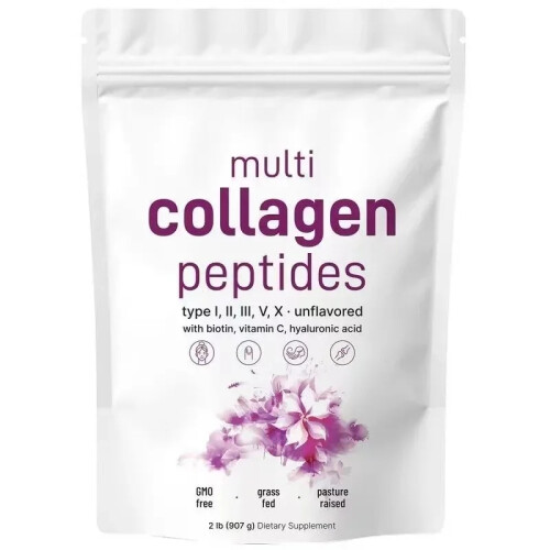 Multi Collagen Peptide Powder for Skin Tightening, Anti-Wrinkle, Firmness