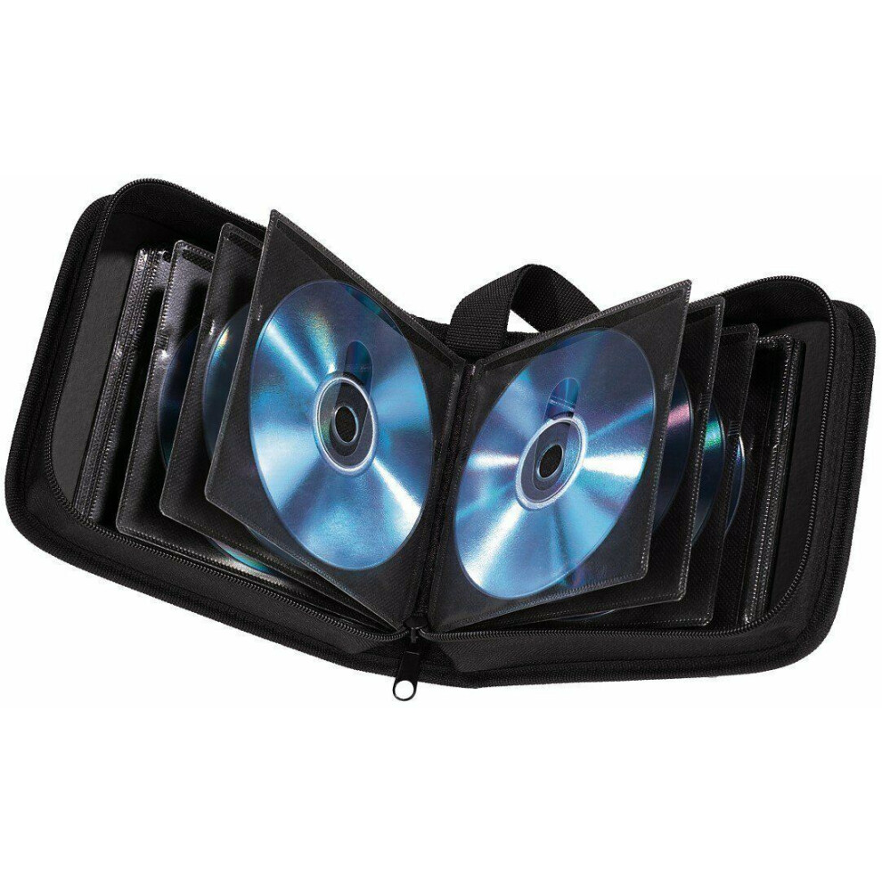 Hama CD Wallet for 40 Discs | CD/DVD/Blu-Ray | Folder for Storage, Space-Saving for the Office, Car and at Home | Black-image-OPC-PDYJWC6-NEW