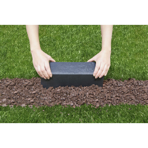 (Pack of 8) Garden Edging Stone Stomp Edge Border Rubber 30cm 2