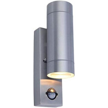 Lutec Rado up/Down Wall Light PIR Silver