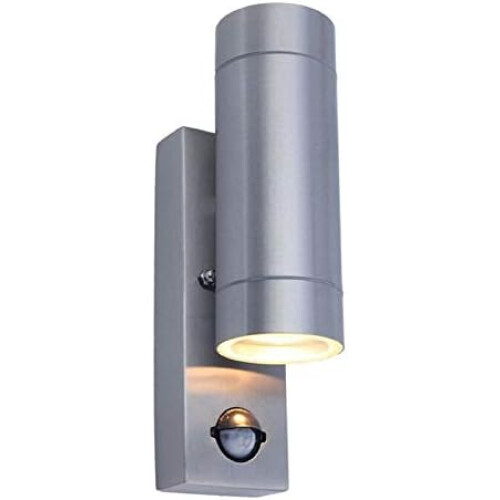 Lutec Rado up/Down Wall Light PIR Silver