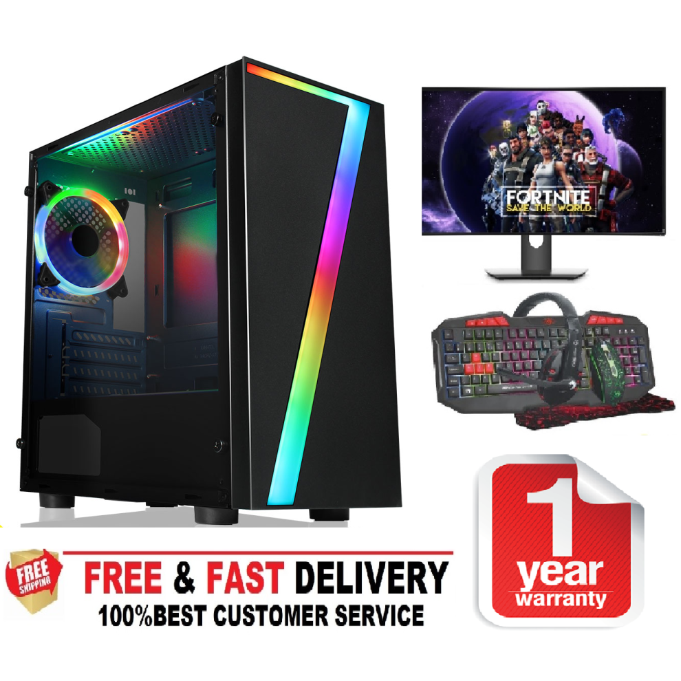 Fast Gaming PC Bundle Core i5 16GB RAM 128GB SSD+1TB GTX1650 4GB 22"Monitor